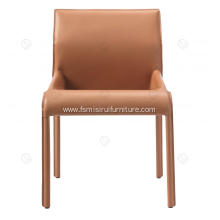 Italian minimalist saddle leather single chairs